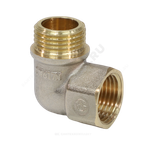 Угольник латунь никель реборда Ду 32 (1 1/4") ВР/НР 9006 ГОСТ 32585-2013 Aquasfera 9006-04