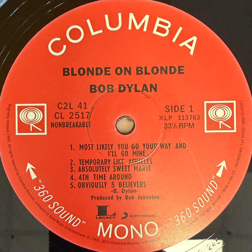 Bob Dylan ‎– Blonde On Blonde 2LP (Европа 2015г.)