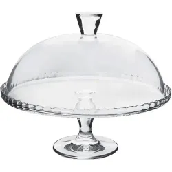 Подставка для торта 32 см h26 см со стеклянной крышкой d 30 см Патиссери Tempered Glass Pasabahce
