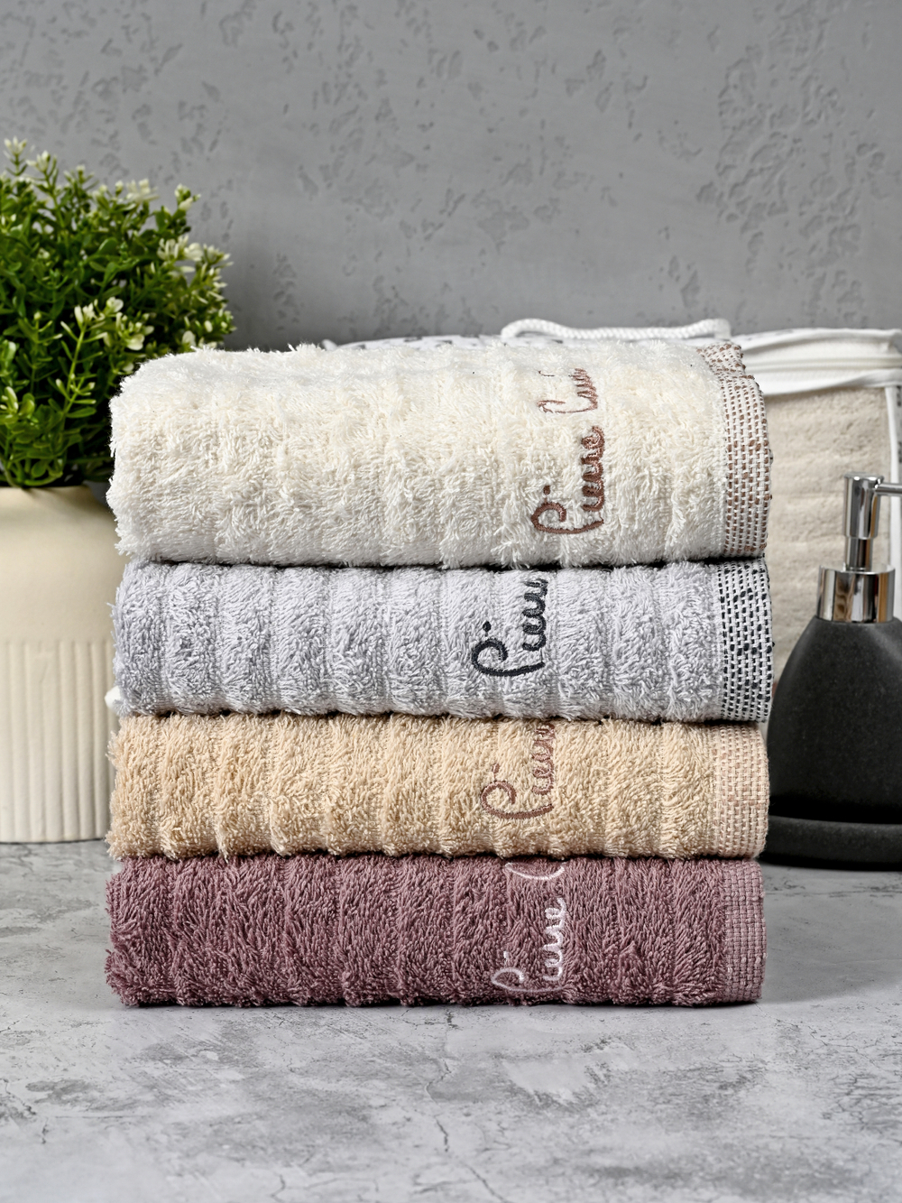 HAV00178 Набор полотенец для лица PIERRE CARDIN HOME из 4пр WAVE 50х90