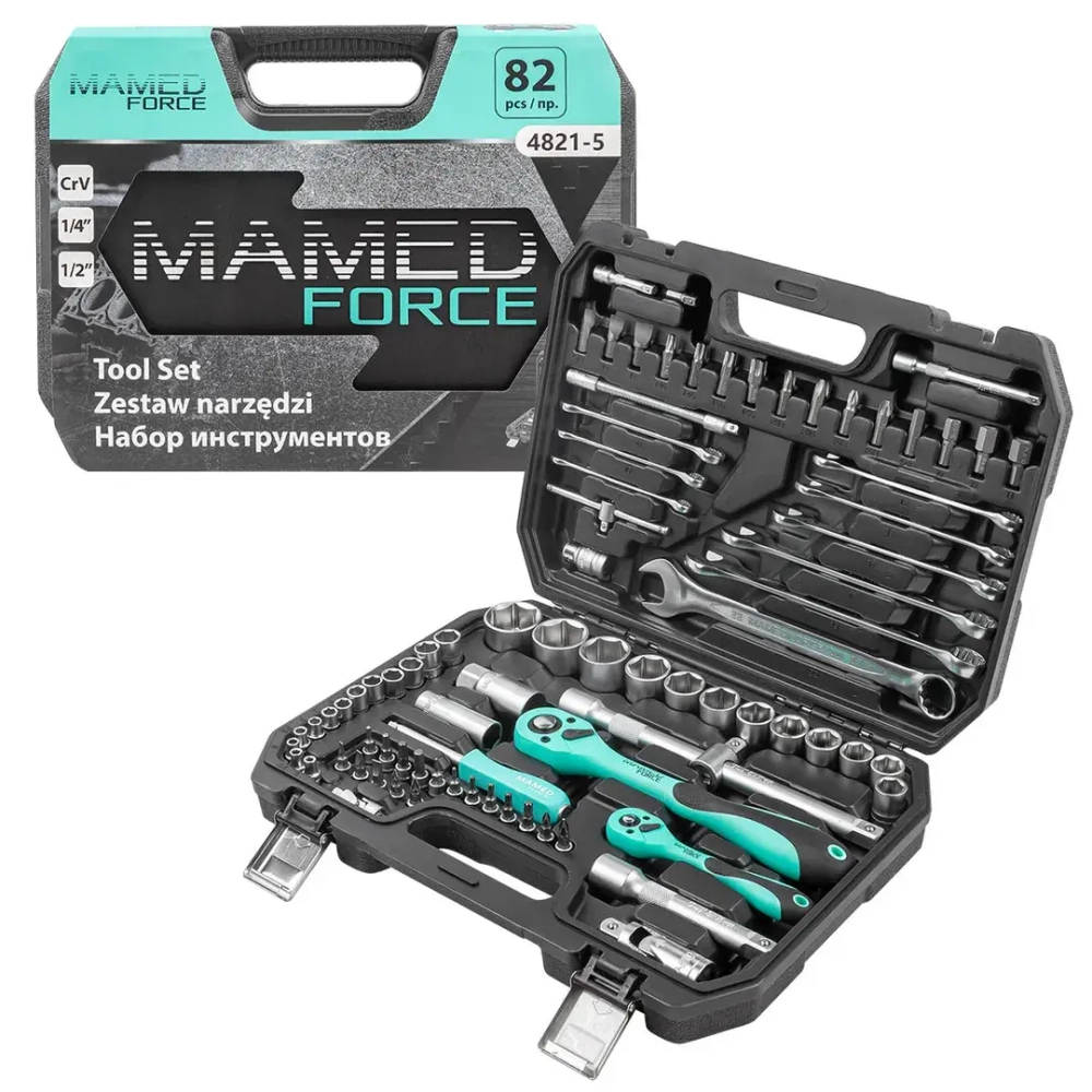 Набор инструментов PROFI 82пр. 1/4'',1/2''(6гр)(4-32мм) MAMEDFORCE MF-4821-5