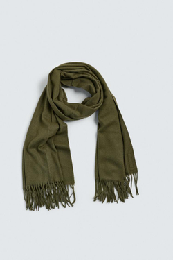 ZARA ШАРФ С БАХРОМОЙ, ХАКИ