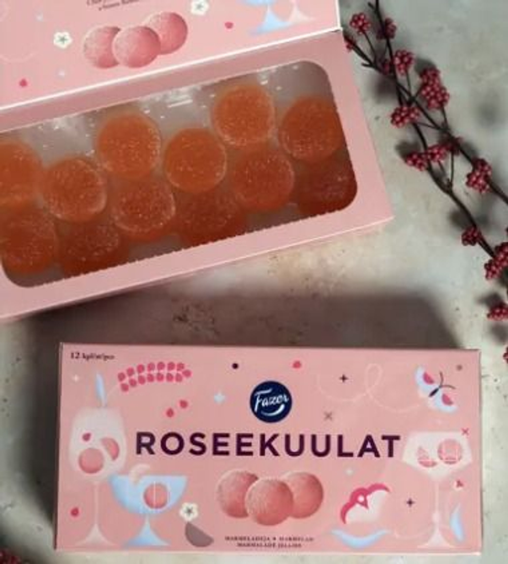 Мармелад фруктовый Fazer Roseekuulat для шампанского, 260 г (из Финляндии)