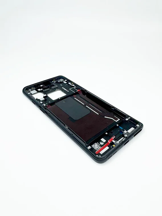 Средняя часть корпуса (рамка) для OnePlus 9R черная (Carbon Black)