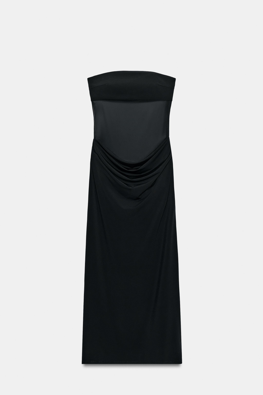 КОМБИНИРОВАННОЕ ПЛАТЬЕ МИДИ СО СБОРКАМИ — ZARA