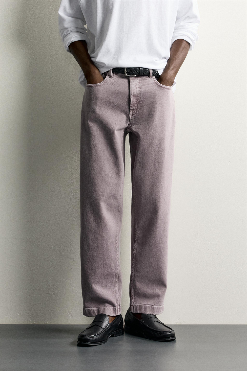 БРЮКИ STRAIGHT FIT С ЭФФЕКТОМ ПОТЕРТОСТИ — ZARA