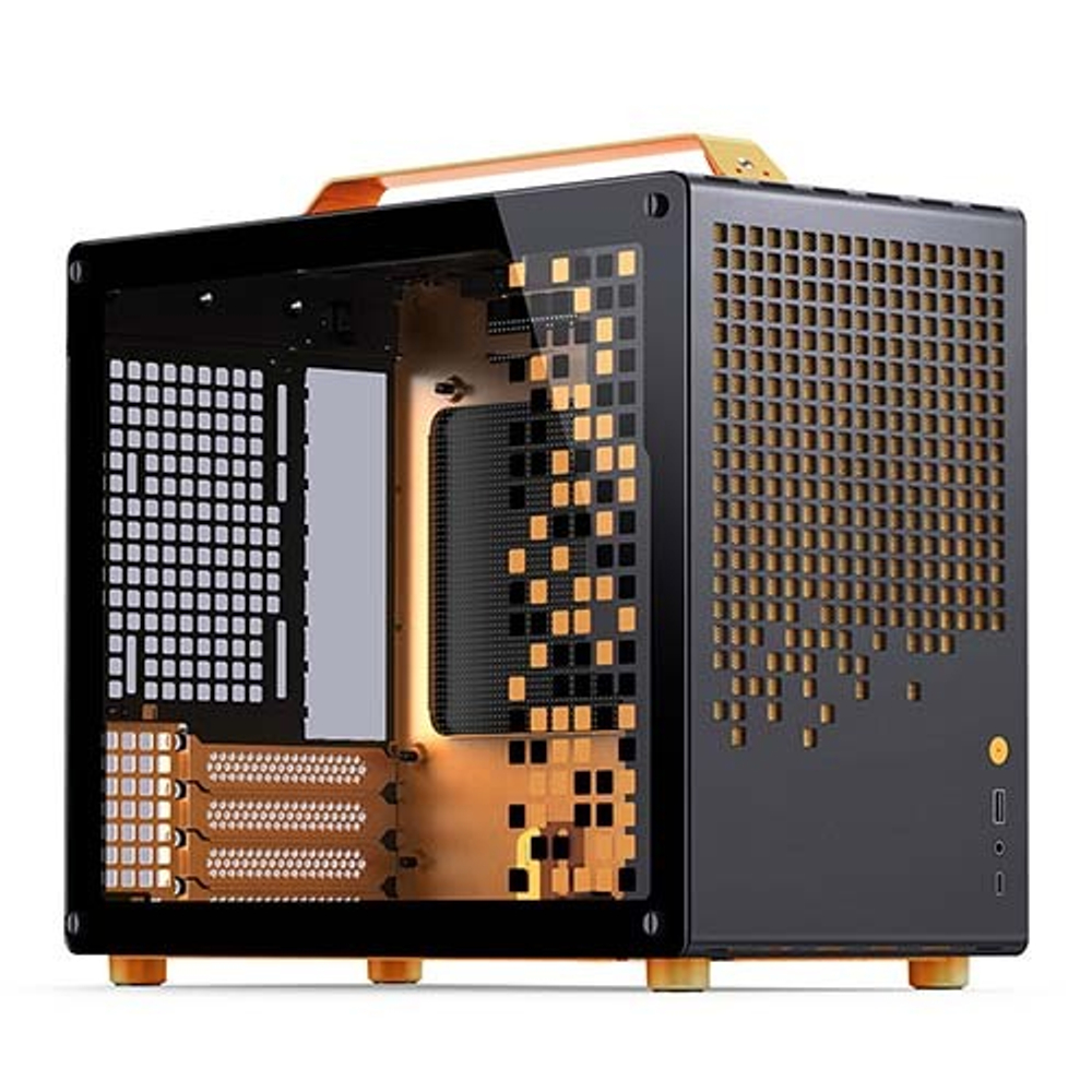 Корпус JONSBO Jonsplus Z20, mini-ITX, micro-ATX, черно-оранжевый (без БП)