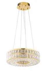 Люстра подвесная светодиодная NewRgy 2786E/36W GOLD+CLEAR, 36 Вт, золотая и прозрачная