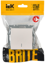 BRITE Выключатель 1-клавишный проходной с индикацией 10А ВС10-1-7-БрЖ жемчуг IEK
