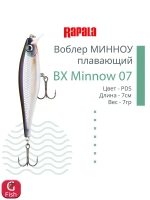 Воблер BX Minnow 07, 7 см, 7 г, цвет RT, плавающий