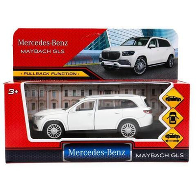 Модель ин. мет. "Mercedes-Benz Maybach GLS" 12см, дв,баг, белый, коробка MAYBCHGLS-12-WH (Технопарк)