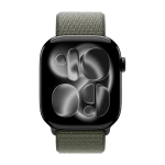 Умные часы Apple Watch Series 11 GPS, 46mm, Jet Black Aluminium Case with Forest Sport Loop