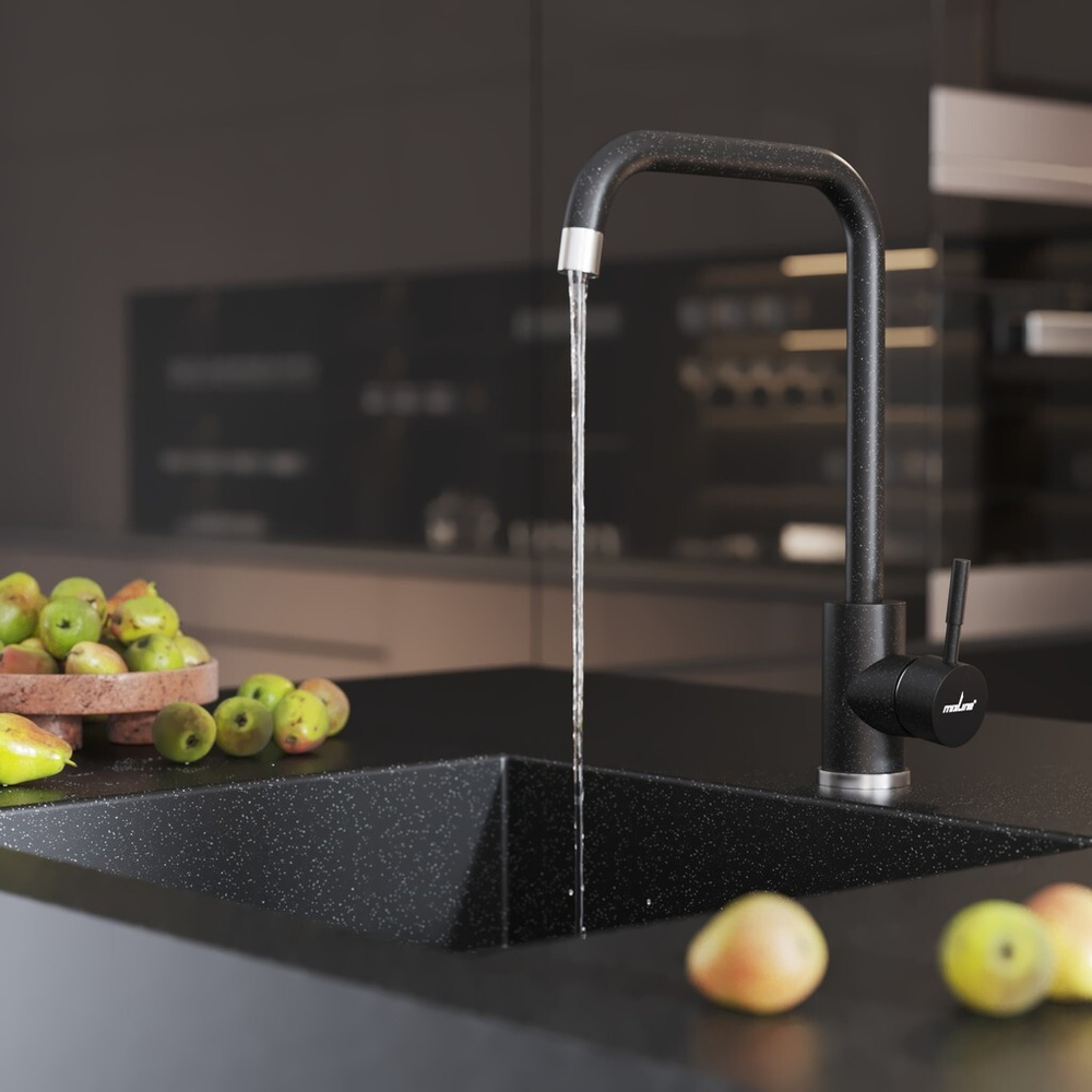 Смеситель для кухни 35к MIXLINE МЛ-ГС12 (ML-GS12) (343) антрацит высок. излив