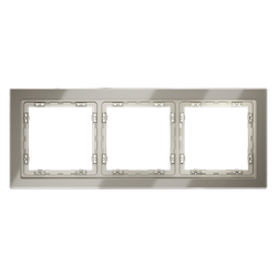 Рамка стеклянная VOLTUM S70 на 3 поста, (шелк, стекло) VLS110304