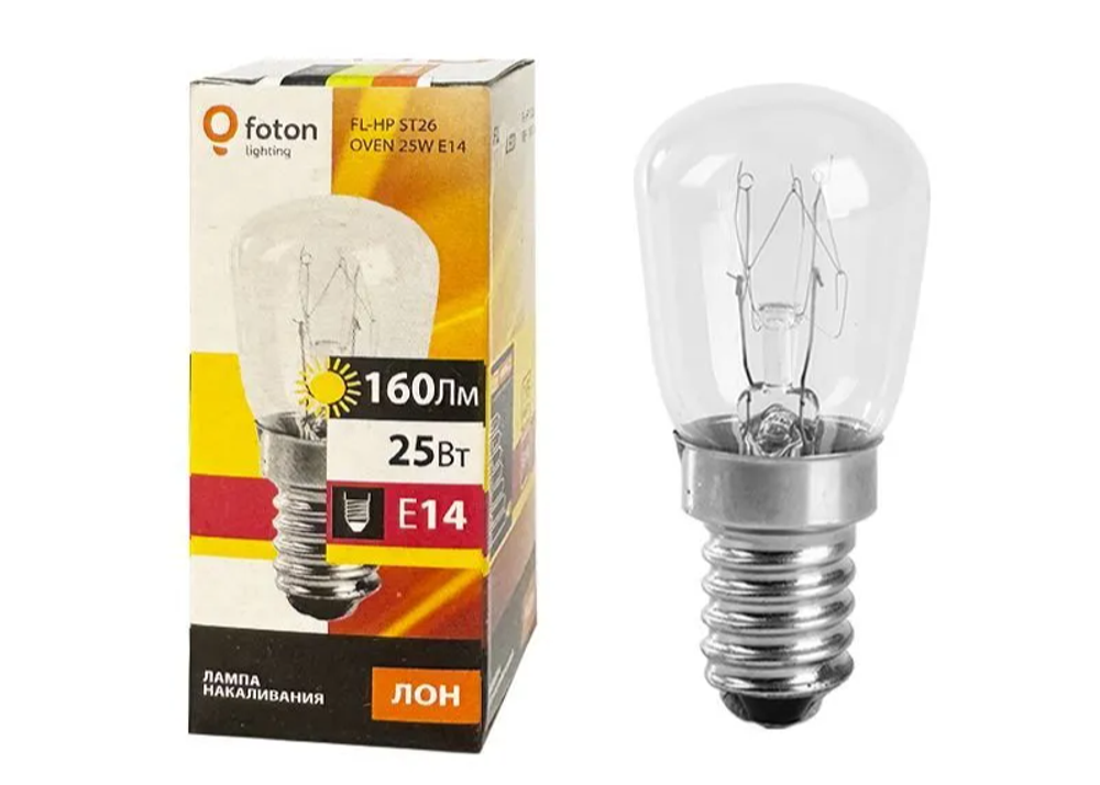 Лампа для духового шкафа, печи Foton Lighting FL-HP ST26 OVEN Е14 25Вт 230В 300°С