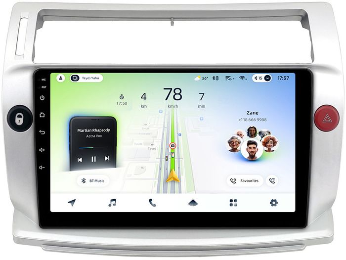 Магнитола для Citroen C4 2004-2011 - Teyes CC4L монитор 9" IPS, Android 14, Быстрая, Snapdragon 662, CarPlay, 4G SIM-слот