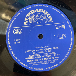 Винтажная виниловая пластинка LP Schubert Шуберт, Czech Philharmonic Orchestra, Zdenek Kosler, Rosamunde And Overtures (Чехословакия 1972)