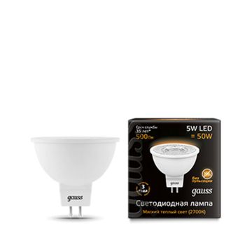 Лампа Gauss LED MR16 GU5.3 5W 3000K 101505105