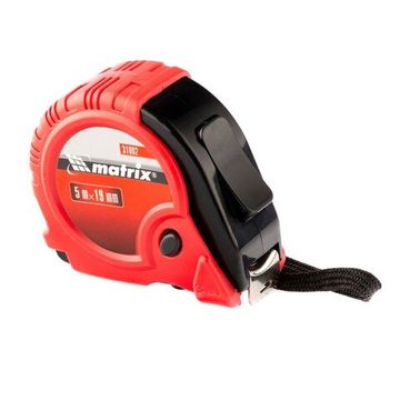 Рулетка Rubber, 5 м х 19 мм, обрезиненный корпус Matrix 31002