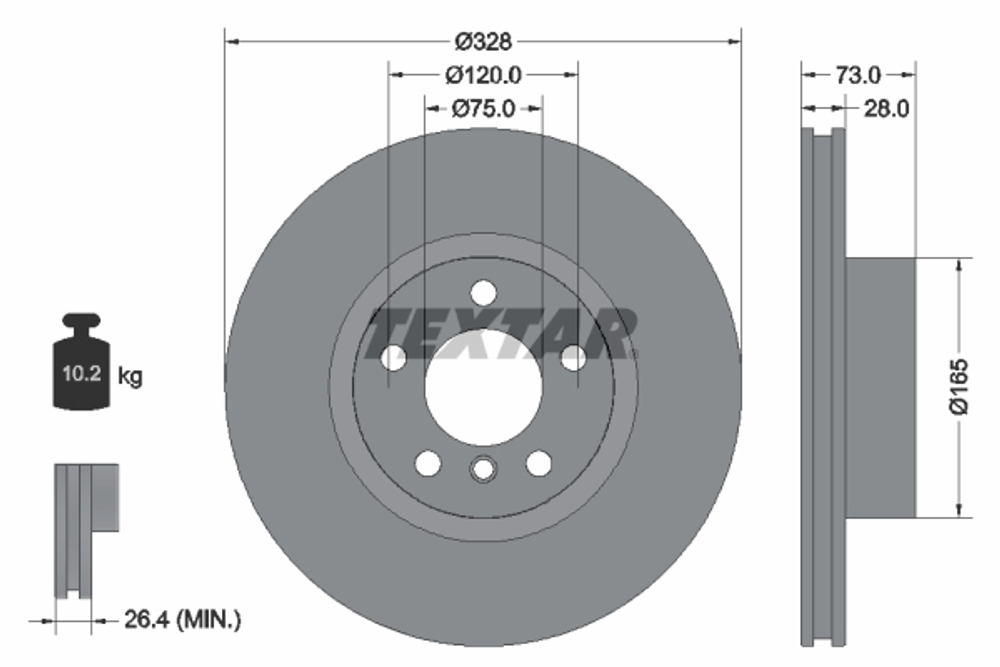 TEXTAR - 92257105-TET - Brake Disc