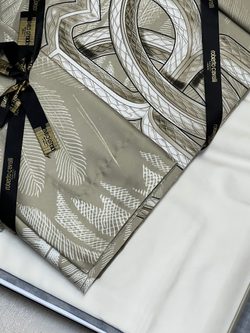 Постельное белье 2 спальное евро макси Roberto Cavalli Plumage Avorio светло-бежевое