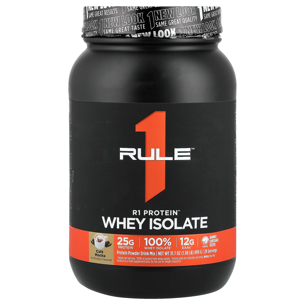 Rule One Proteins, R1 Protein™, сывороточный изолят, со вкусом кофе мокко, 899 кг (1,98 фунта)