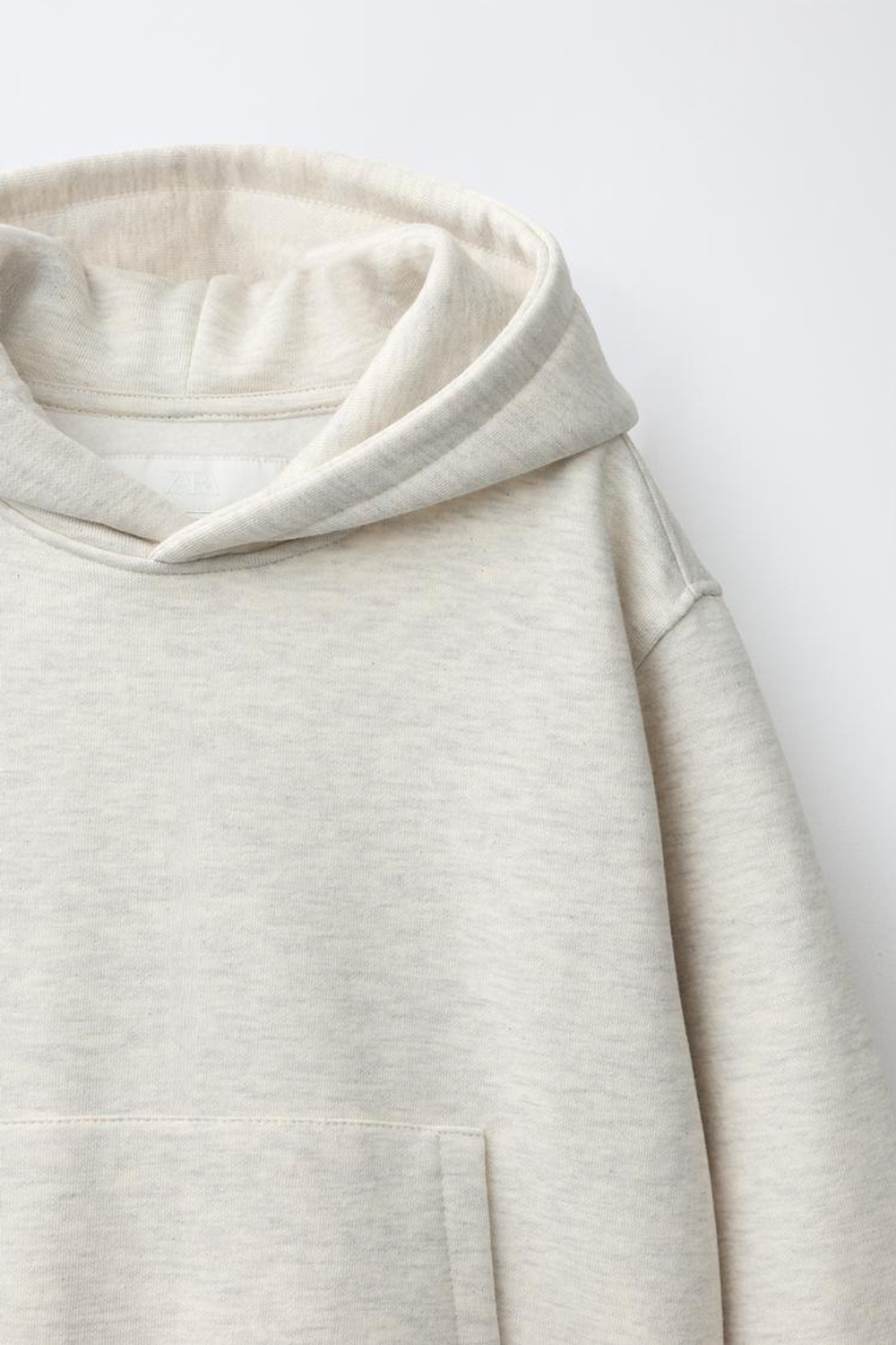 ZARA ОДНОТОННОЕ ХУДИ, ЭКРЮ МЕЛАНЖ