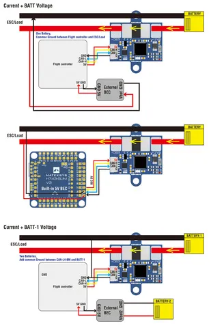 Ваттметр цифровой Matek CAN-L4-BM DroneCAN (датчик тока и напряжения)