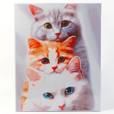 Алмазная вышивка полное заполнение "Котята", на раме, 40*50 см   9929696