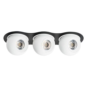 Комплект из светильников и рамки 3*LED 27W 4000K i637646464 чёрный/белый InteroBall Lightstar