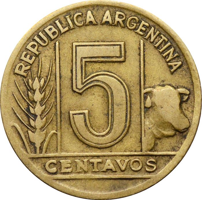 5 песо 1942-1950 Аргентина