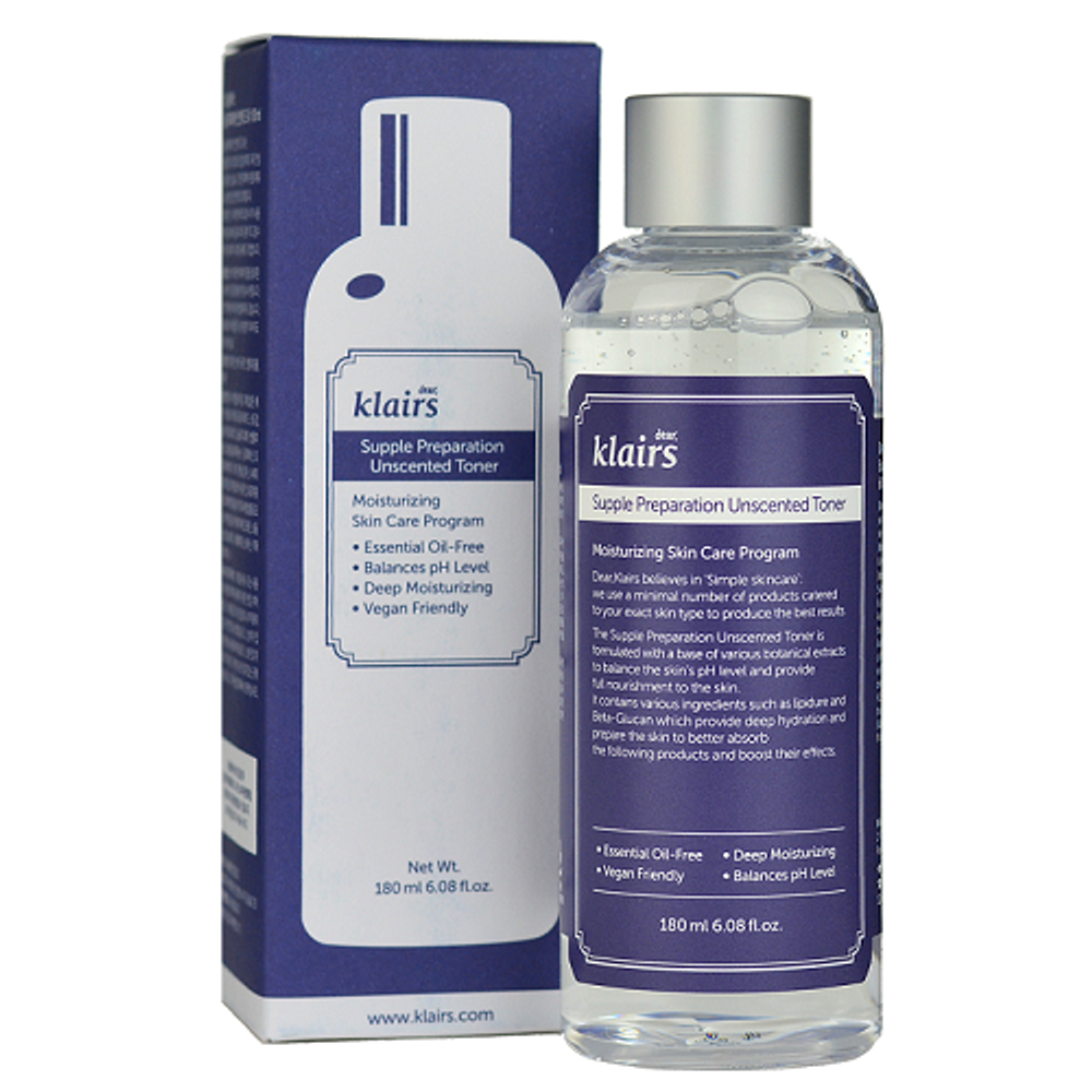 Dear, Klairs Тонер для лица смягчающий - Supple preparation unscented toner, 180мл