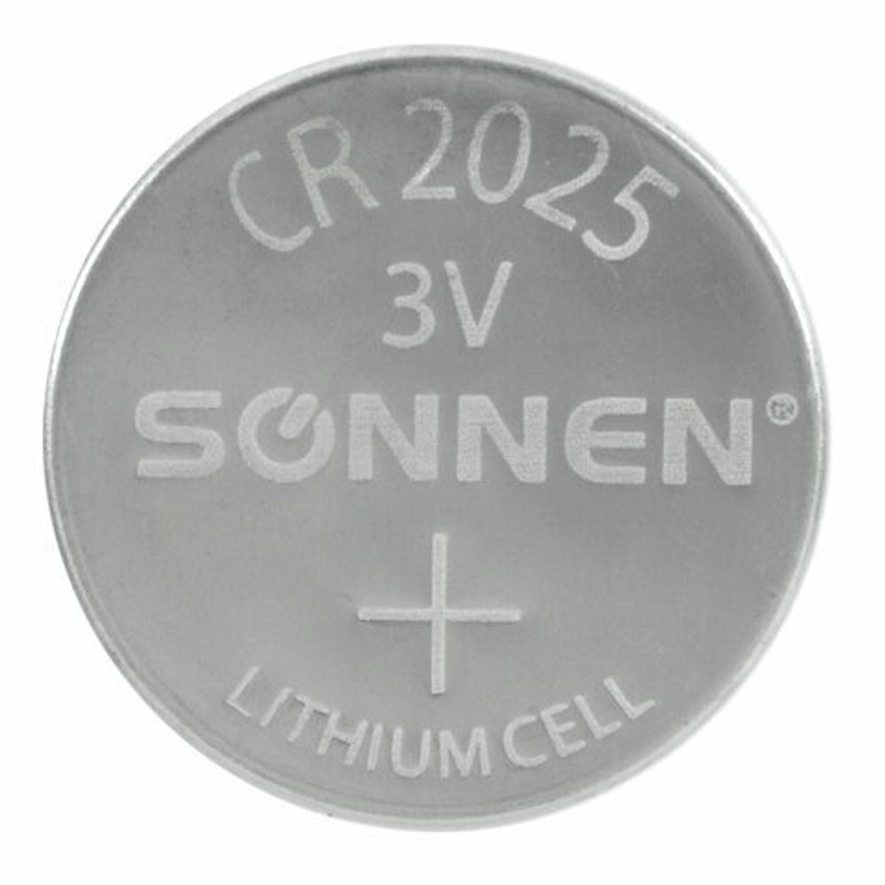 Батарейки литиевые SONNEN Lithium CR2025, "таблетки, дисковые, кнопочные", КОМПЛЕКТ 5 шт., блистер, 457140