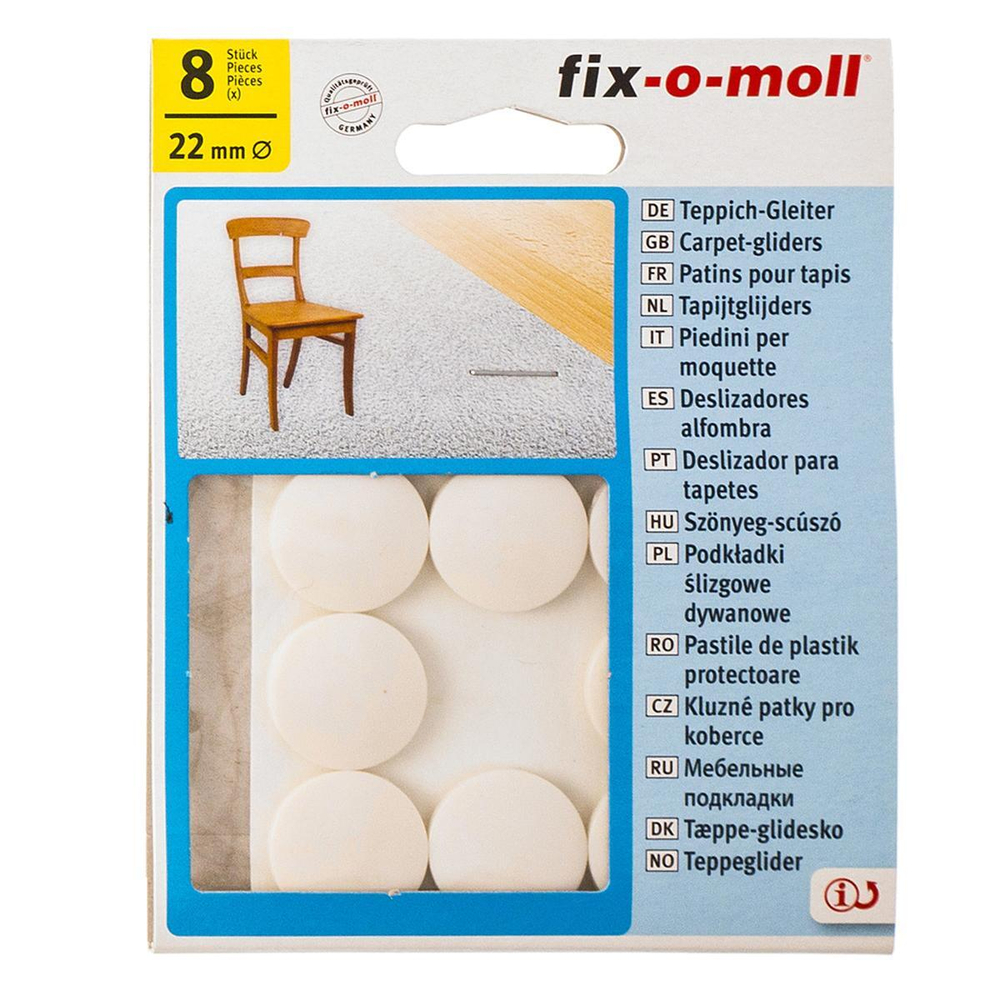 Пункт fix-o-moll пластмассовый самоклеящийся d22мм светло-серый (8 шт) 246100