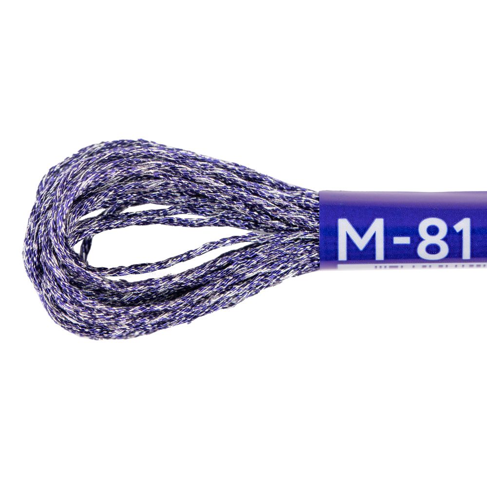 Мулине Gamma металлик NM 12 мотков по 8 метров, M-81 фиолетовый/серебристый, Gamma MOULINE