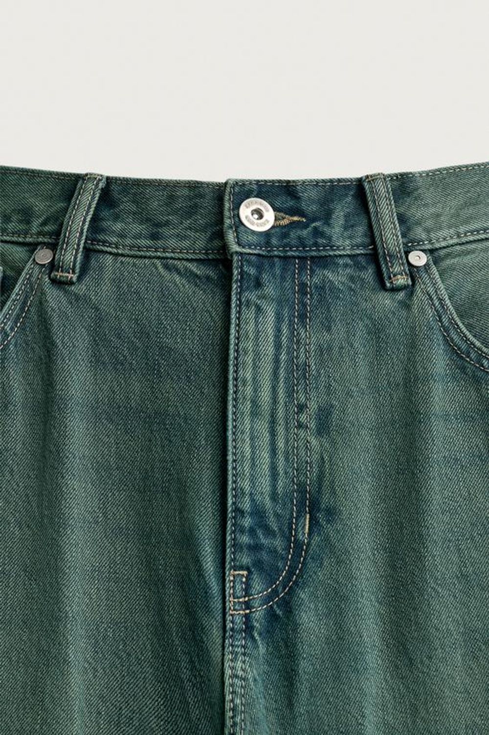 ZARA ДЖИНСЫ STRAIGHT BARREL, ЗЕЛЕНЫЙ