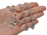 Колье "Chrome Hearts", цвет черненое серебро