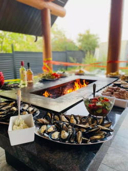 Дровяной гриль-стол Elbrus Grill Монблан PRO 1460 (столешница 2100x1400 мм)
