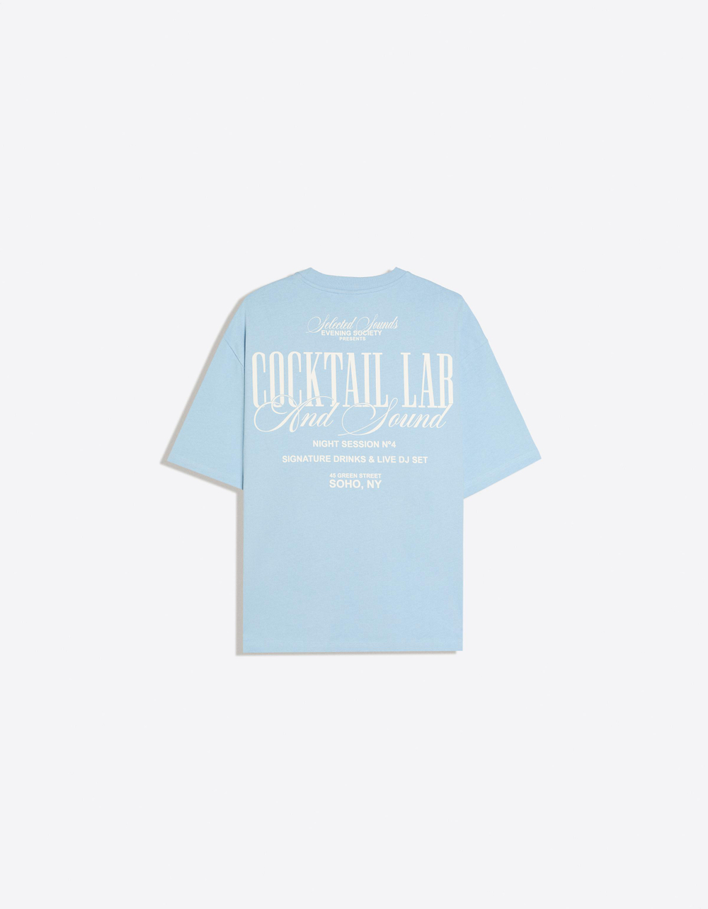 Мужская футболка boxy fit с коротким рукавом и принтом, арт. 3249/734 - BERSHKA
