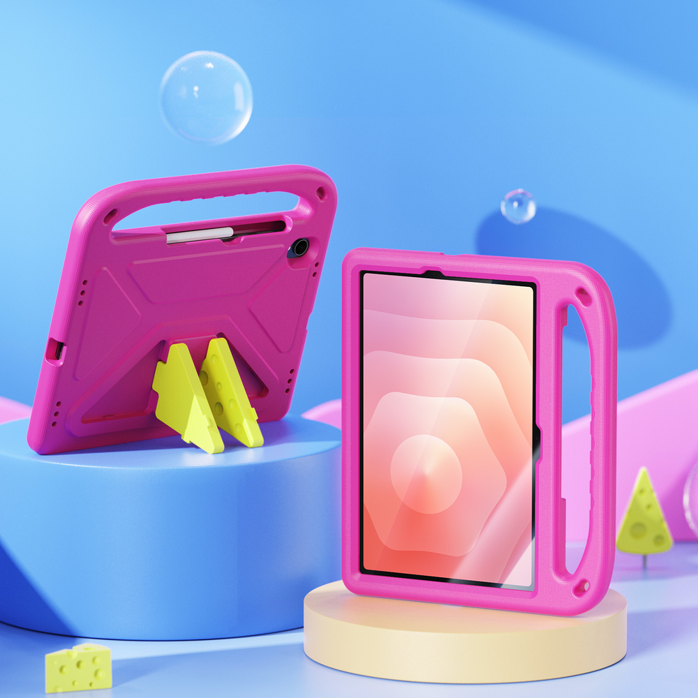 Детский чехол розового цвета на планшет Samsung Galaxy Tab S11, серия Puff Series от Dux Ducis