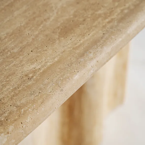Обеденный стол Thiennes из травертина, 220х100 см