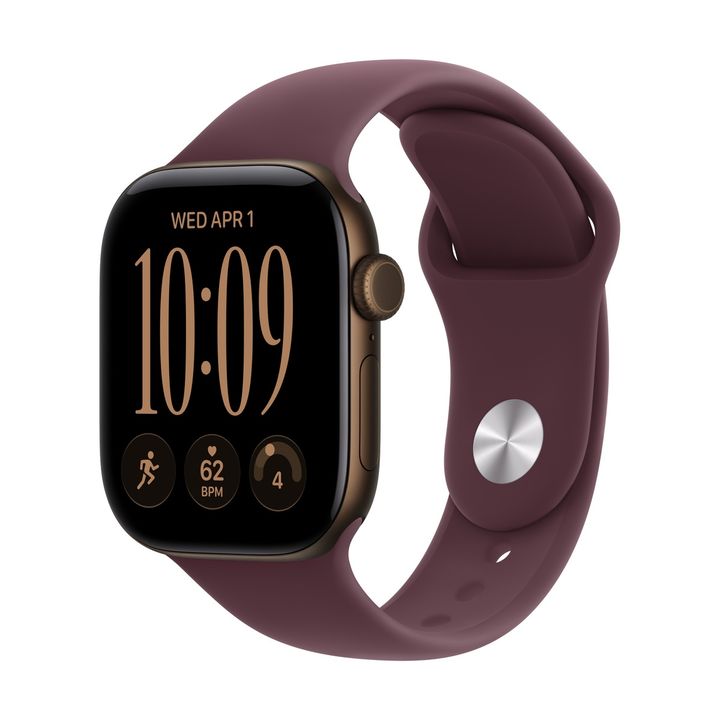 Смарт-часы Apple Watch Series 12 GPS 42mm Dark Bronze Aluminium, Burgundy Sport Band, размер M/L