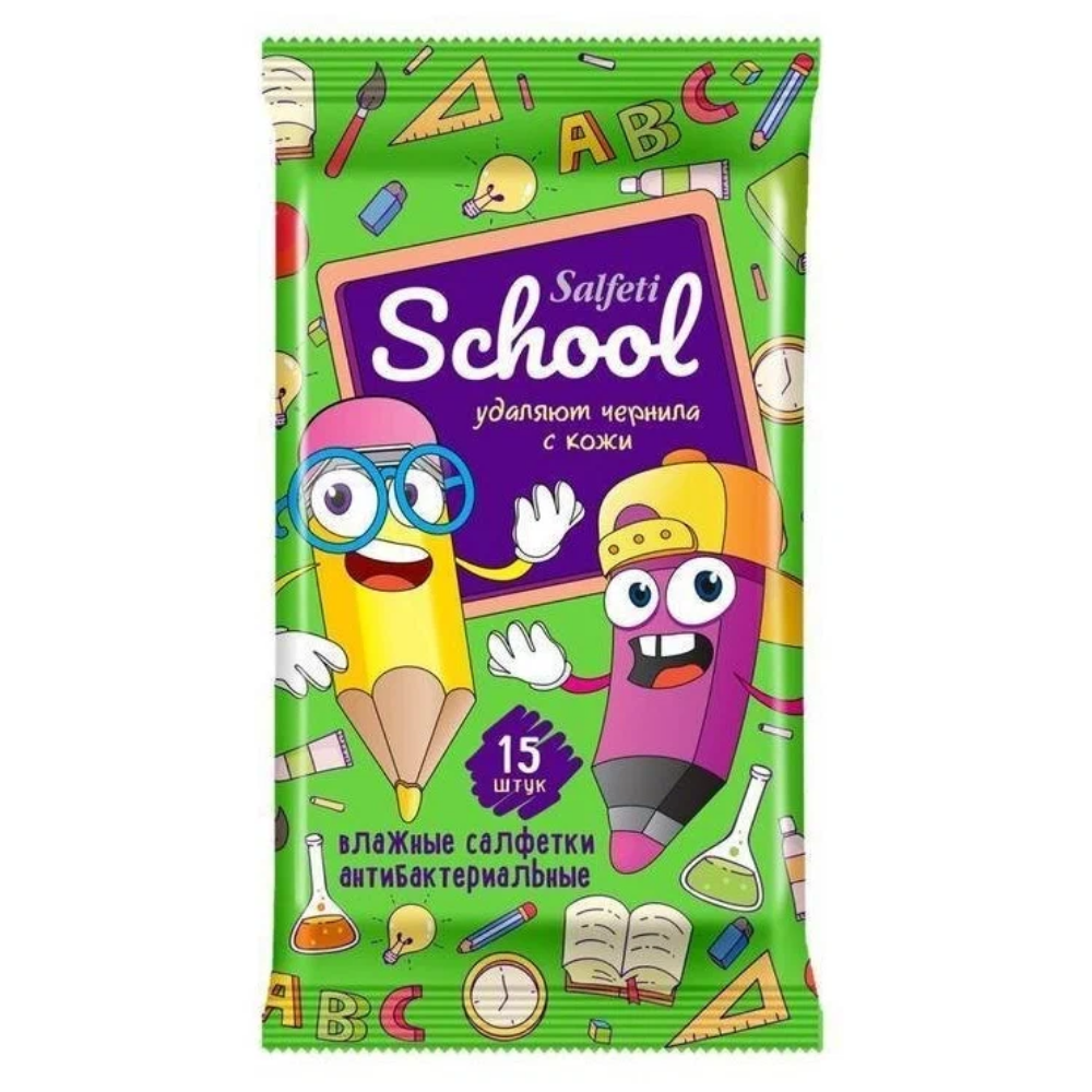 Влажные салфетки School 15шт