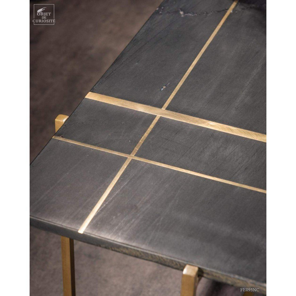 Столик Coffee tableЖурнальный столик 93х42 Н40 Objet de Curiosite Черный / Латунь