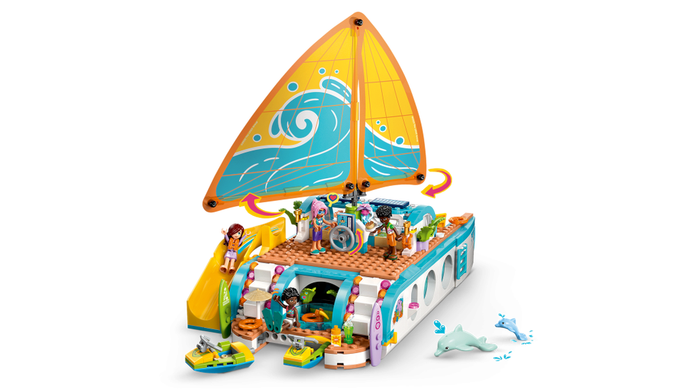 Конструктор Лего Френдс Приключение на яхте с подругами | LEGO Friends Travel Boat Adventure - 42664, 685 деталей (8+)