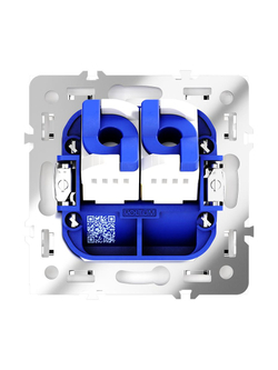 Розетка компьютерная 2-м СП S70 RJ45 + RJ45 кат.6 механизм бел. глянцевый Voltum VLS060201