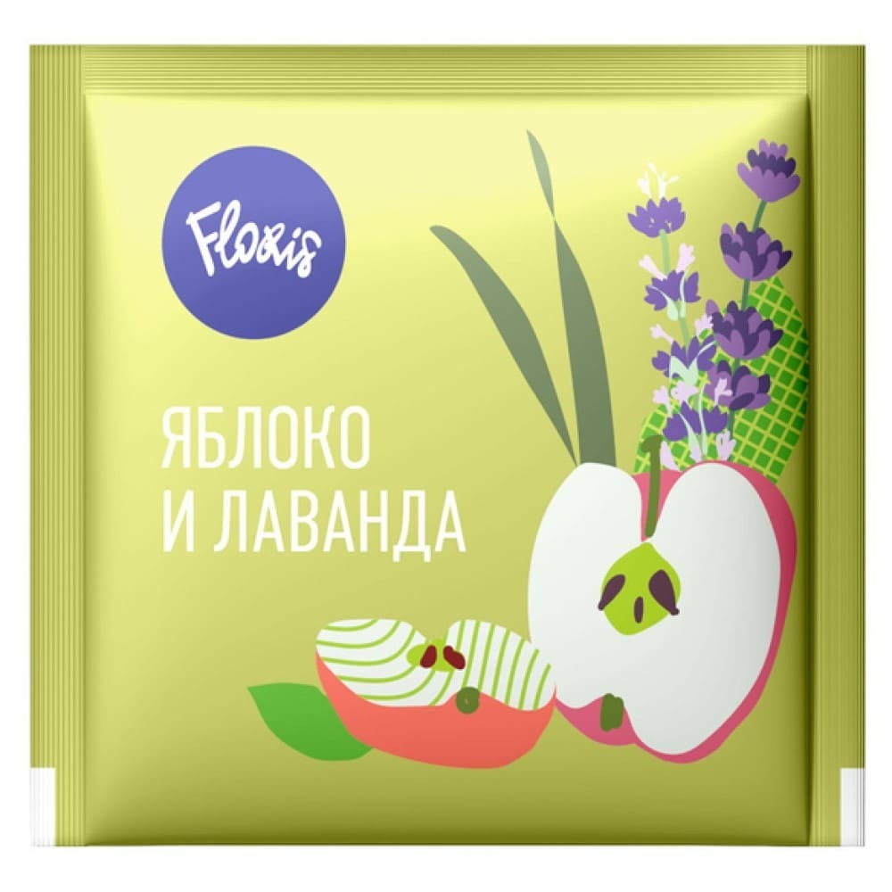 Упаковка чая Floris Яблоко и лаванда с яблоками и цветами лаванды — натуральный травяной напиток для сна