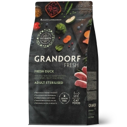 Grandorf Fresh, Fresh Duck, Adult Sterilised для стерилизованных или пожилых кошек (Свежее мясо утки с бататом)