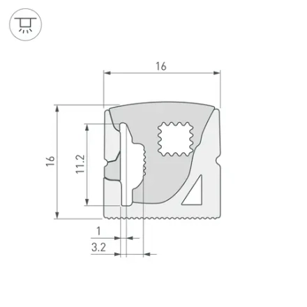 Силиконовый профиль WPH-FLEX-1616-SIDE-S11-20m WHITE (Arlight, Силикон)