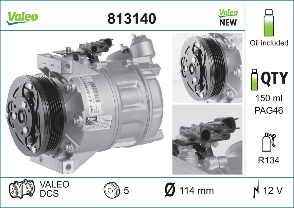 VALEO - 813140-VAL - Compressor, air conditioning - Povrat artikla narucenog iz Njemacke nije moguc.